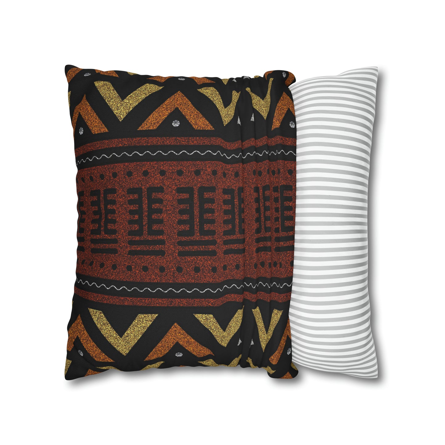 Brown Mudcloth Inspired Square Pillow Case | Afrocentric Pillow Case
