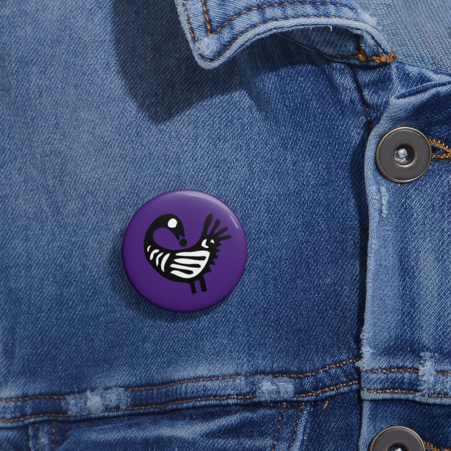 Purple Pin Buttons - Sankofa Design | Unique African Accessories & Gifts