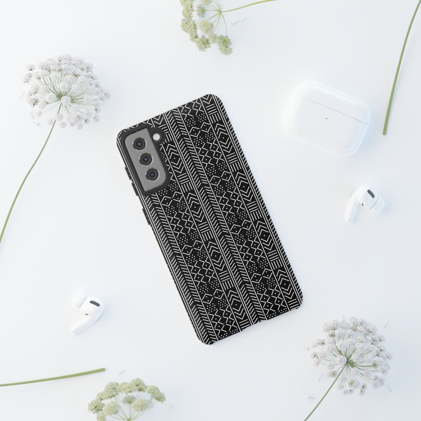 Black & White Mudcloth Samsung Tough Cases | African Samsung Case | Afrocentric Samsung Case