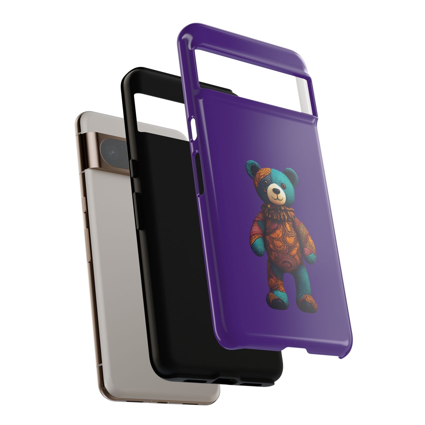 Purple and Blue Bear Google Pixel Tough Cases | African Google Pixel Case | Afrocentric Google Pixel Case