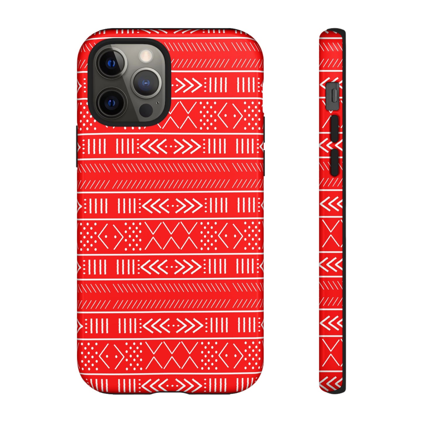 Red and White iPhone Tough Cases | Mudcloth iPhone Case | Afrocentric iPhone Case