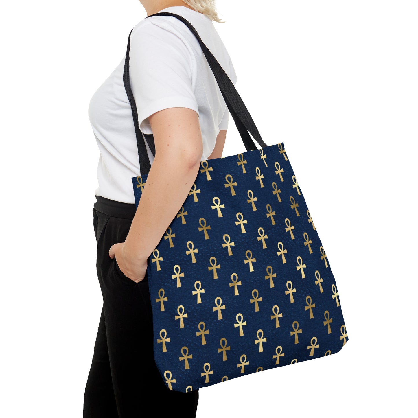 Blue & Gold Ankh Tote Bag