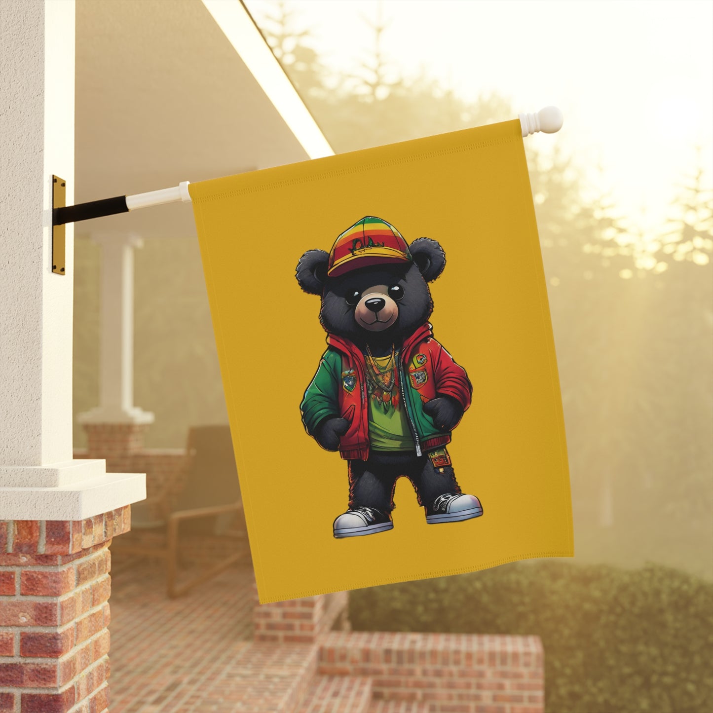 Rasta Bear Flag | House Banner | Black Gifts | Rasta Gifts