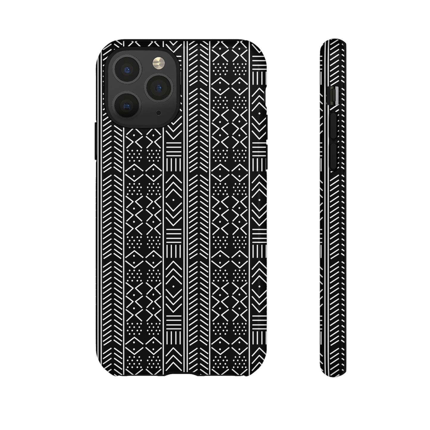 Black & White Mudcloth iPhone Tough Cases | African iPhone Case | Afrocentric iPhone Case