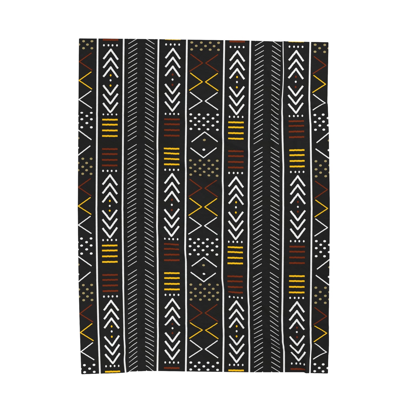 African Mudcloth Inspired Plush Blanket