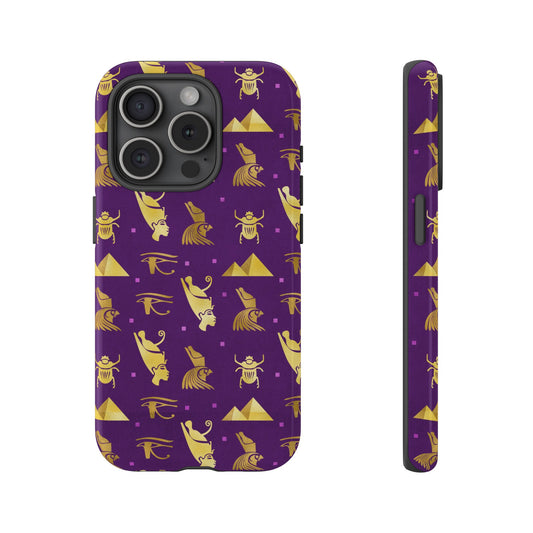 Purple and Gold Egyptian iPhone Tough Cases | Egyptian iPhone Case | Afrocentric iPhone Case
