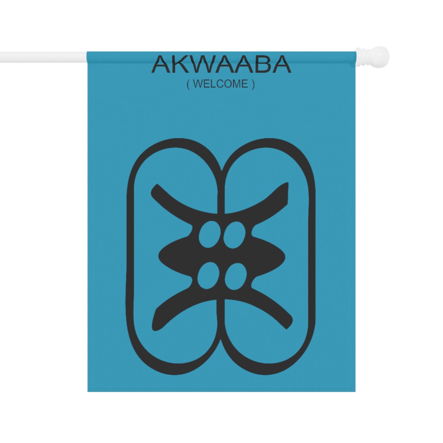 Blue Akwaaba (Welcome) Adinkra Garden & House Banner, Black History Gifts
