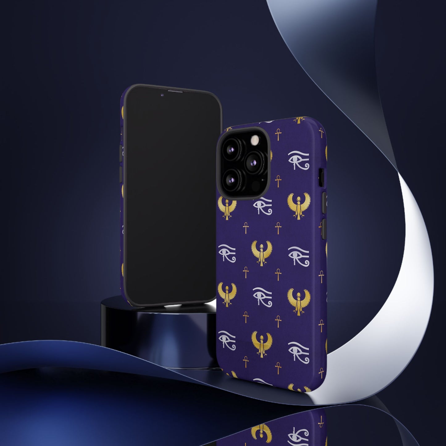 Blue Gold Egyptian iPhone Tough Cases | Egyptian iPhone Case | Afrocentric iPhone Case
