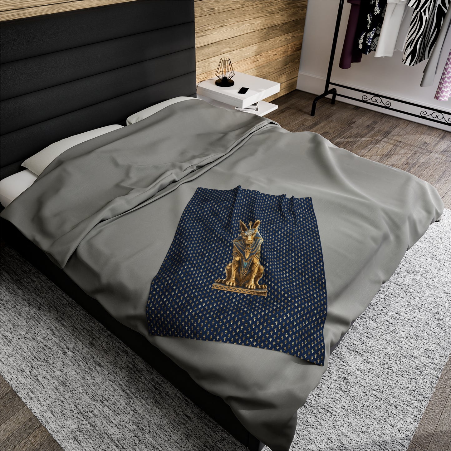 Anubis Egyptian Plush Blanket