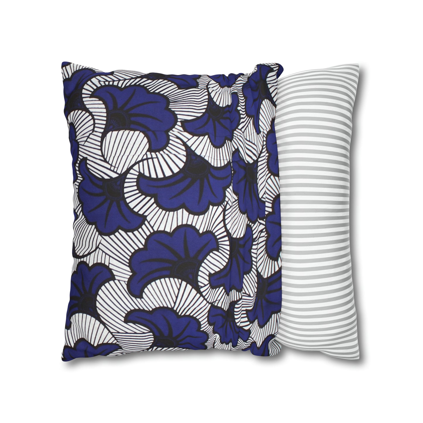 Blue Floral Ankara Square Pillow Case | Afrocentric Pillow Case