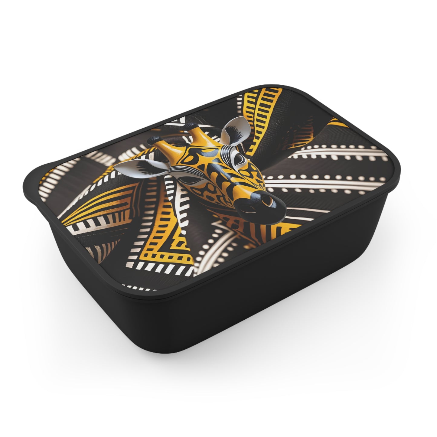 Colorful Giraffe Bento Box with Utensils, Eco-Friendly Meal Prep Container, Kids Lunch Box, Animal Lover Gift, Stylish Food Storage
