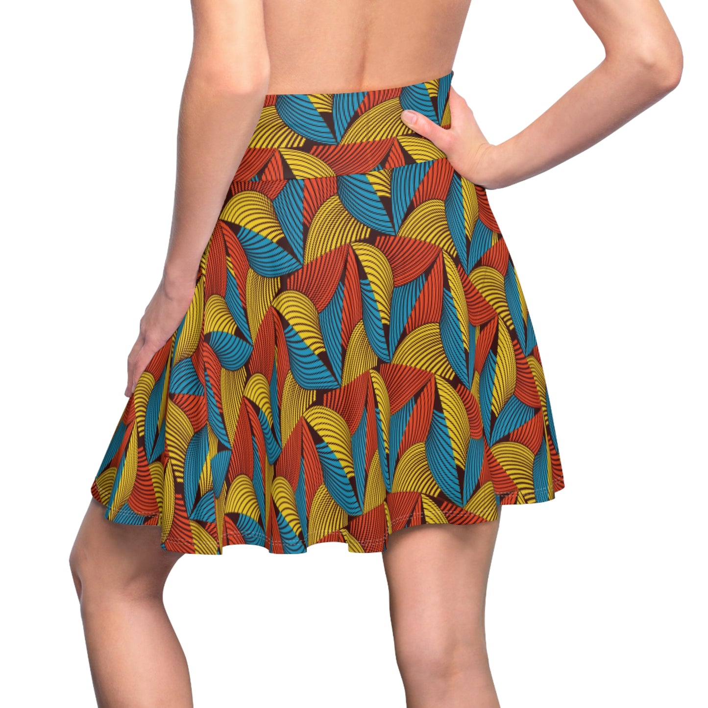 Ankara Leaf Women's Skater Skirt
