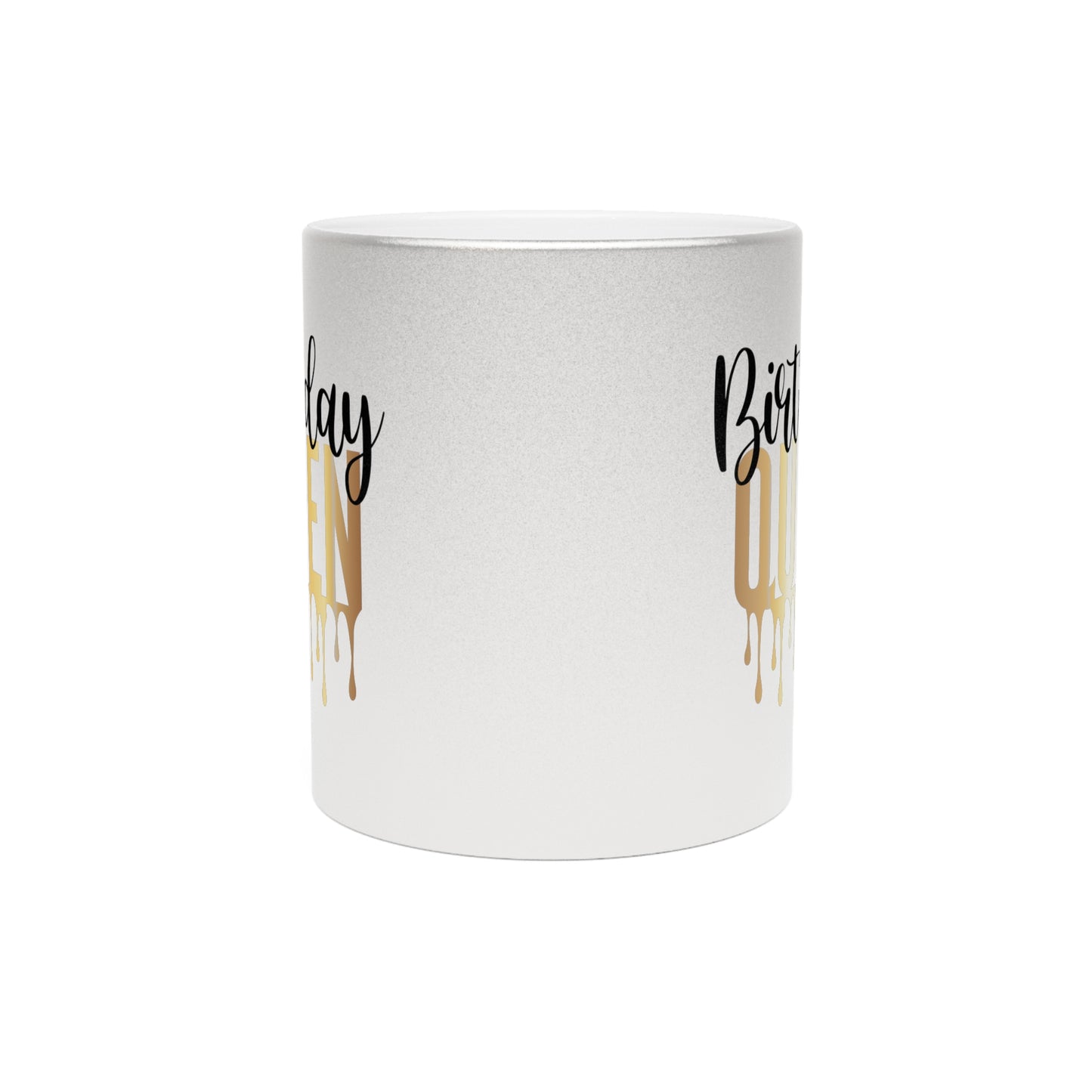 Personalized Birthday Queen Silver Metallic Mug | Birthday Gift