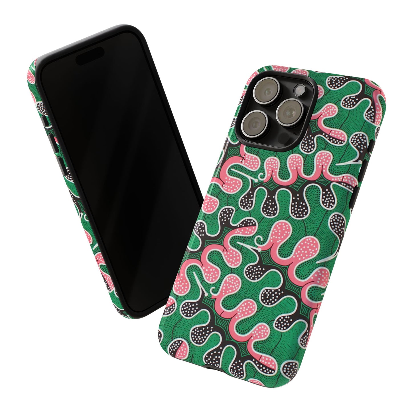 Green Pink iPhone Tough Cases | Ankara iPhone Case | Afrocentric iPhone Case