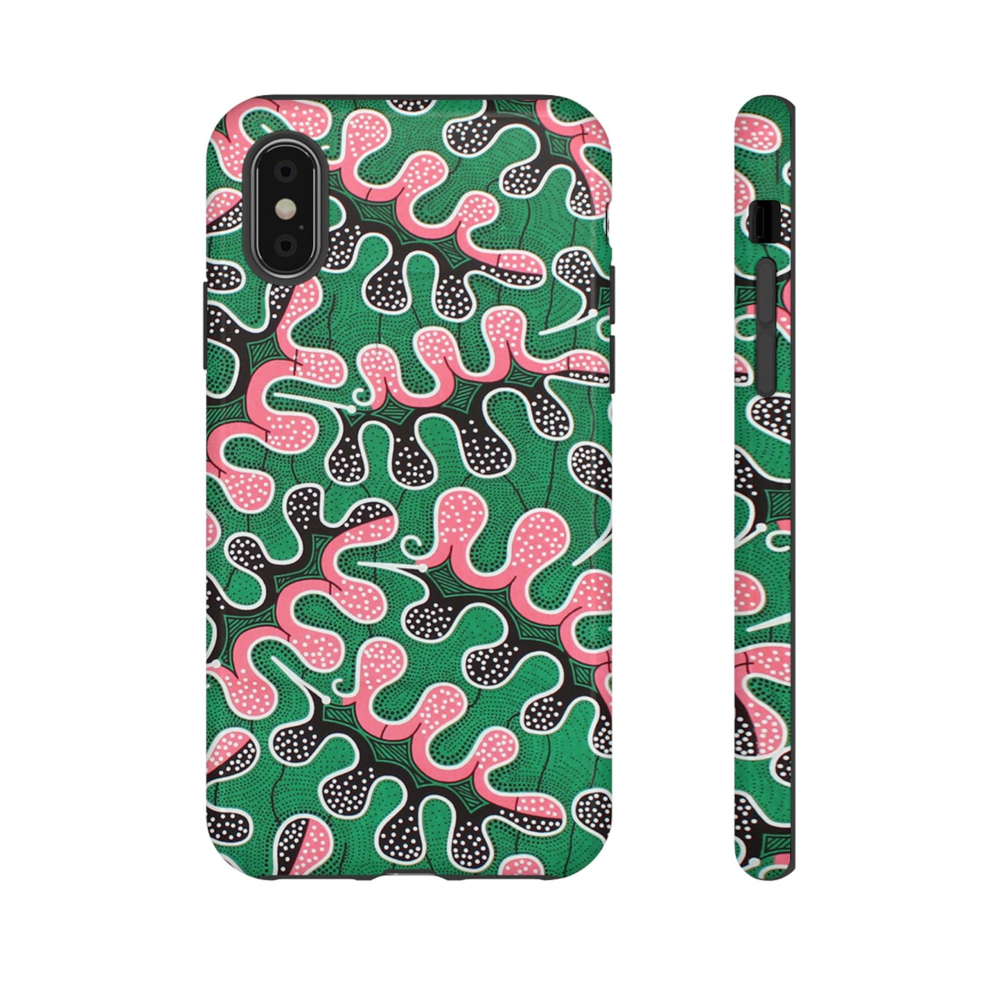 Green Pink iPhone Tough Cases | Ankara iPhone Case | Afrocentric iPhone Case