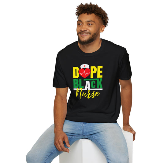 Dope Black Nurse Unisex Softstyle T-Shirt