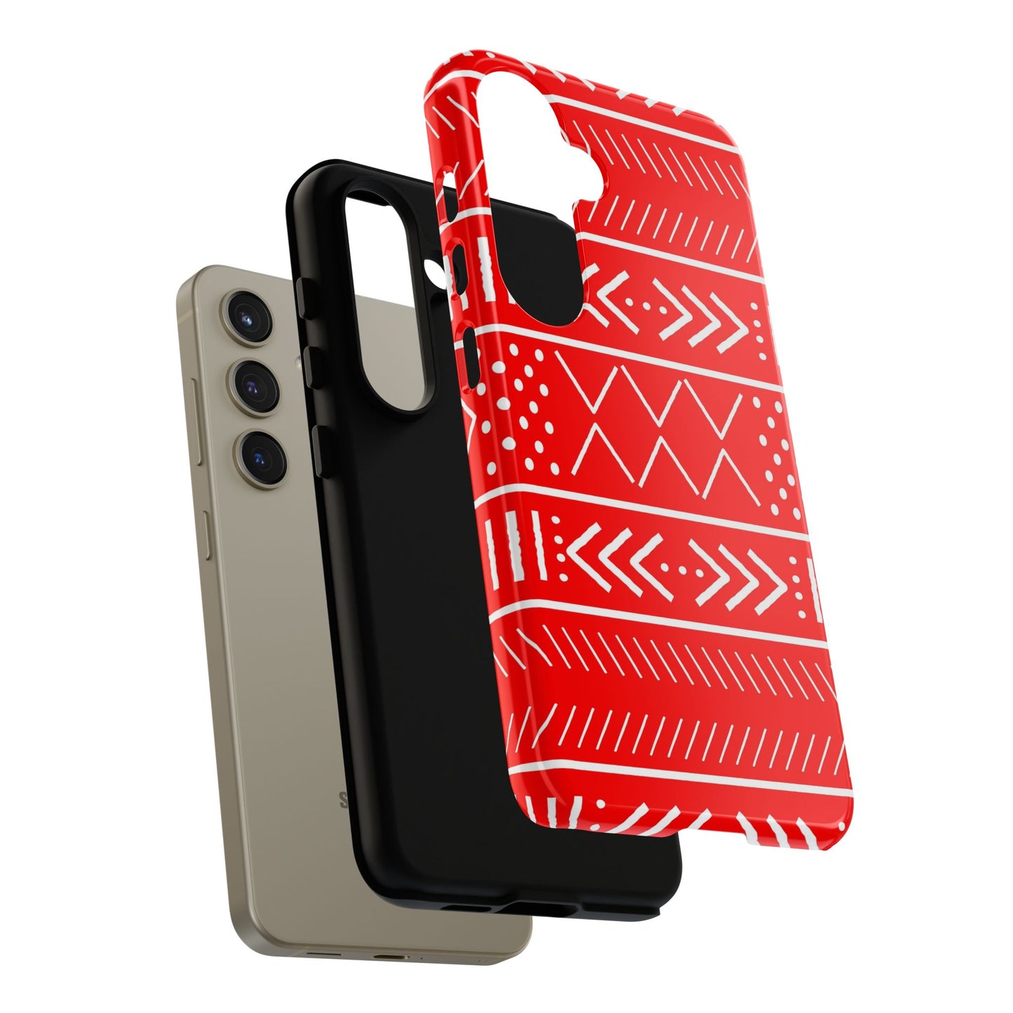 Red and White Mudcloth Samsung Tough Cases | African Samsung Case | Afrocentric Samsung Case | Mudcloth Samsung Case