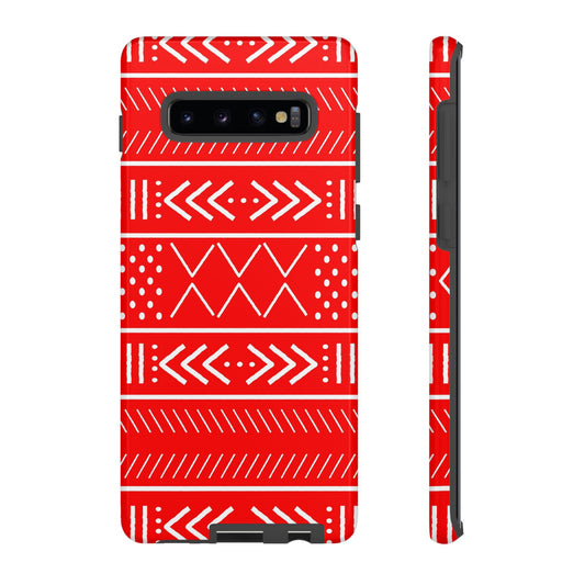 Red and White Mudcloth Samsung Tough Cases | African Samsung Case | Afrocentric Samsung Case | Mudcloth Samsung Case
