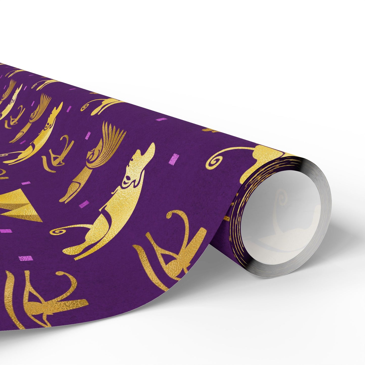 Purple and Gold Egyptian Wrapping Papers | African Wrapping Paper | Afrocentric Wrapping Paper | Ankh Craft Paper