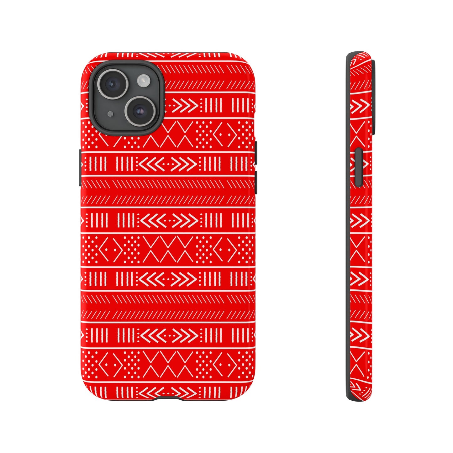 Red and White iPhone Tough Cases | Mudcloth iPhone Case | Afrocentric iPhone Case