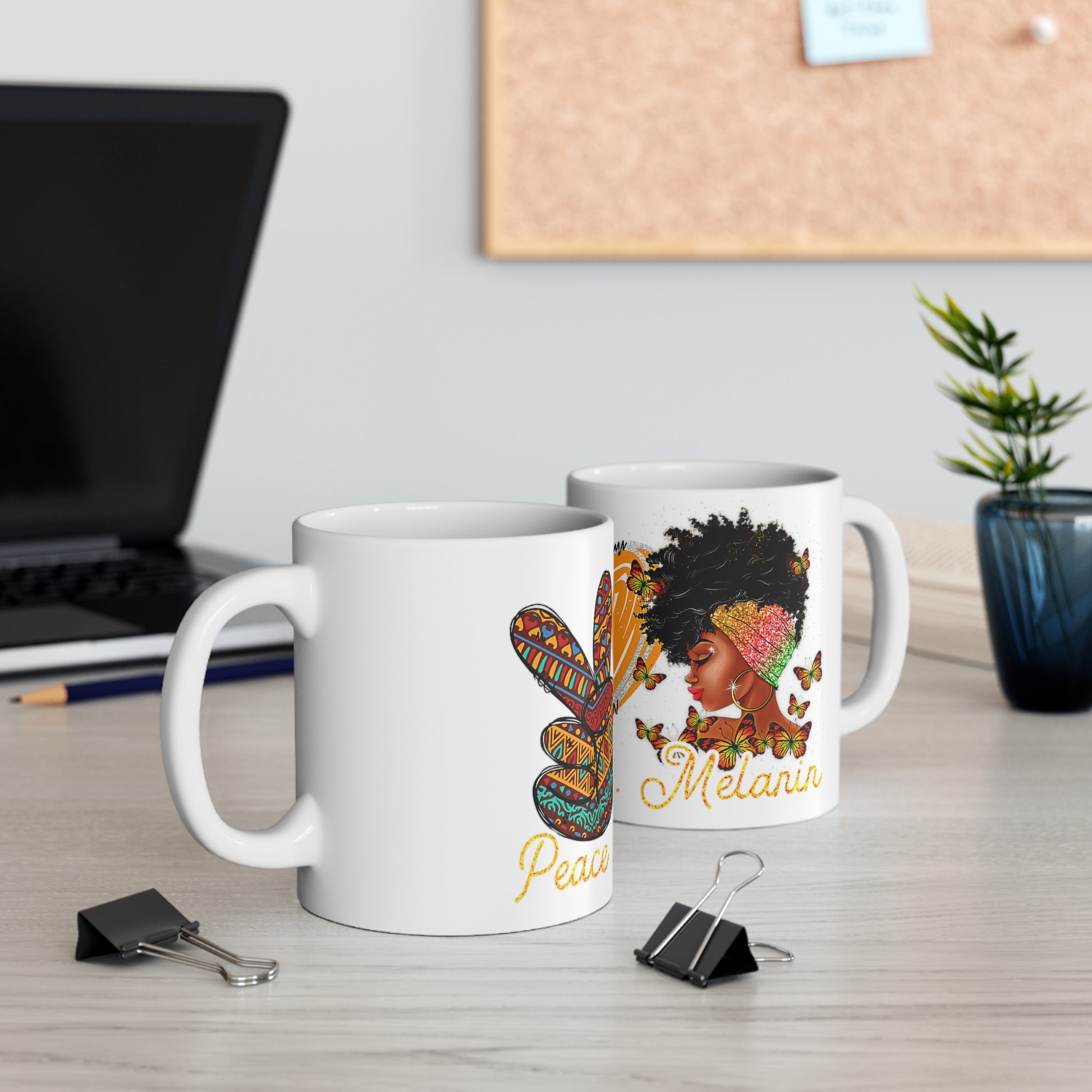 Peace, Love, Melanin Mug, 11oz