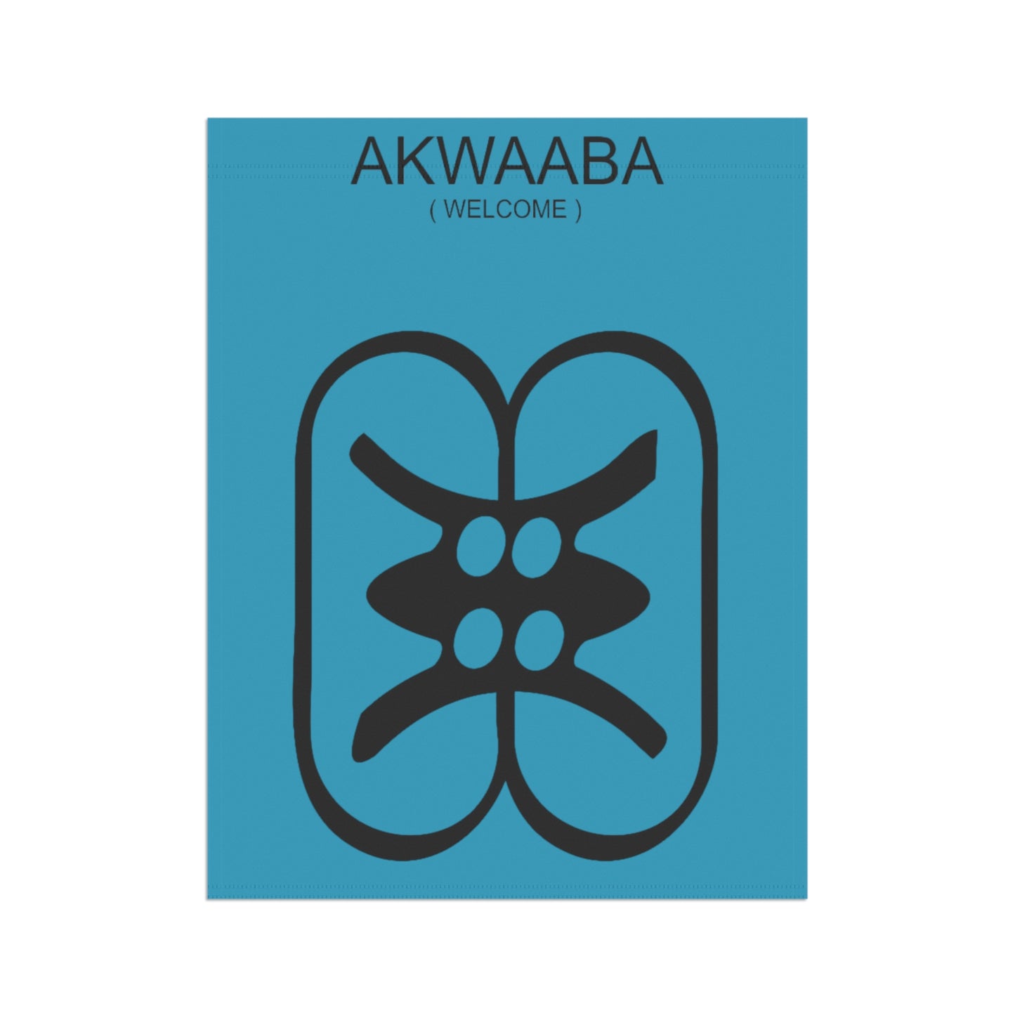 Blue Akwaaba (Welcome) Adinkra Garden & House Banner, Black History Gifts