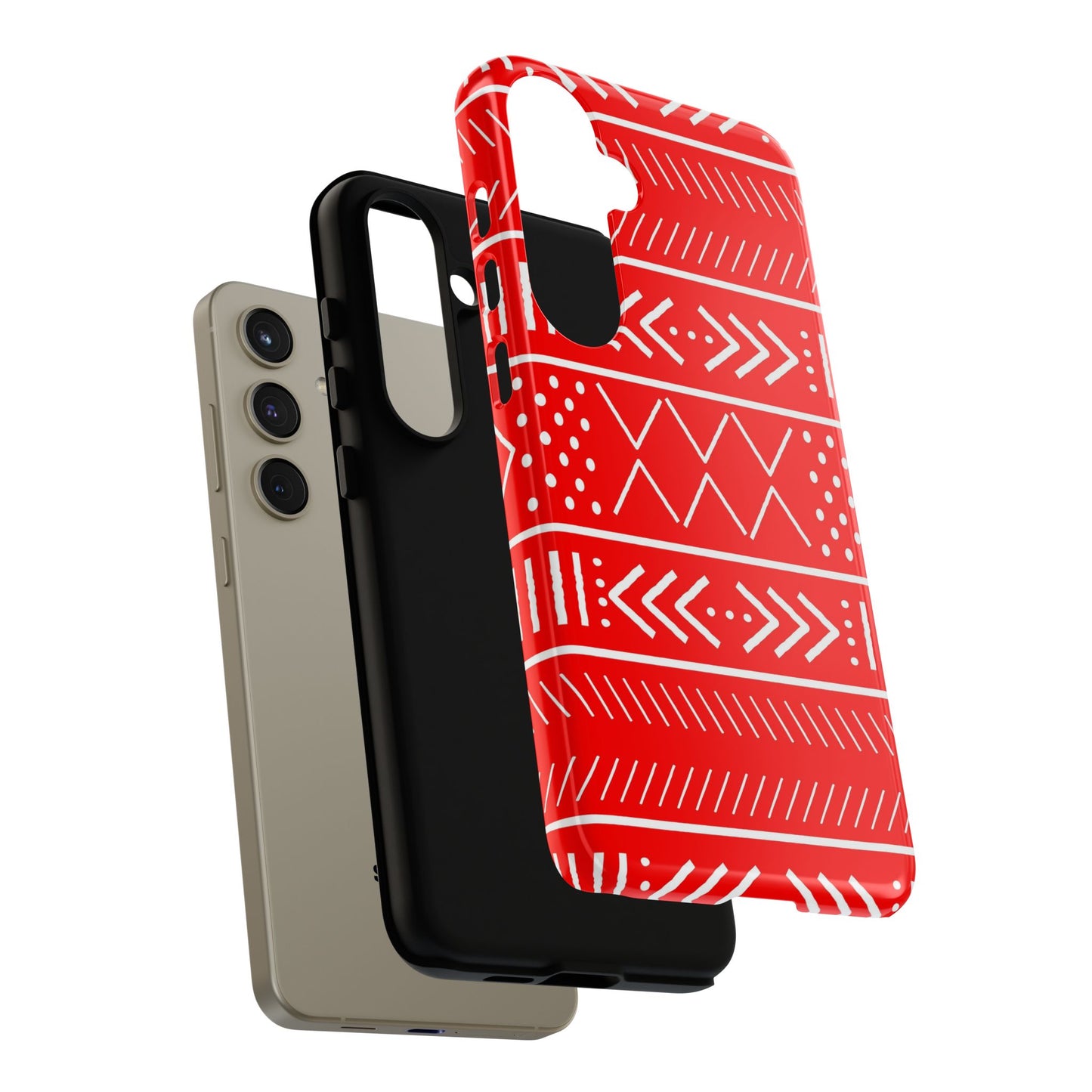 Red and White Mudcloth Samsung Tough Cases | African Samsung Case | Afrocentric Samsung Case | Mudcloth Samsung Case
