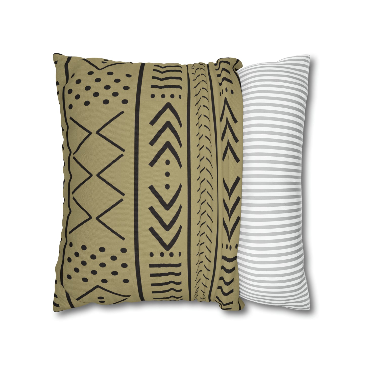Biege Mudcloth Inspired Square Pillow Case | Afrocentric Pillow Case