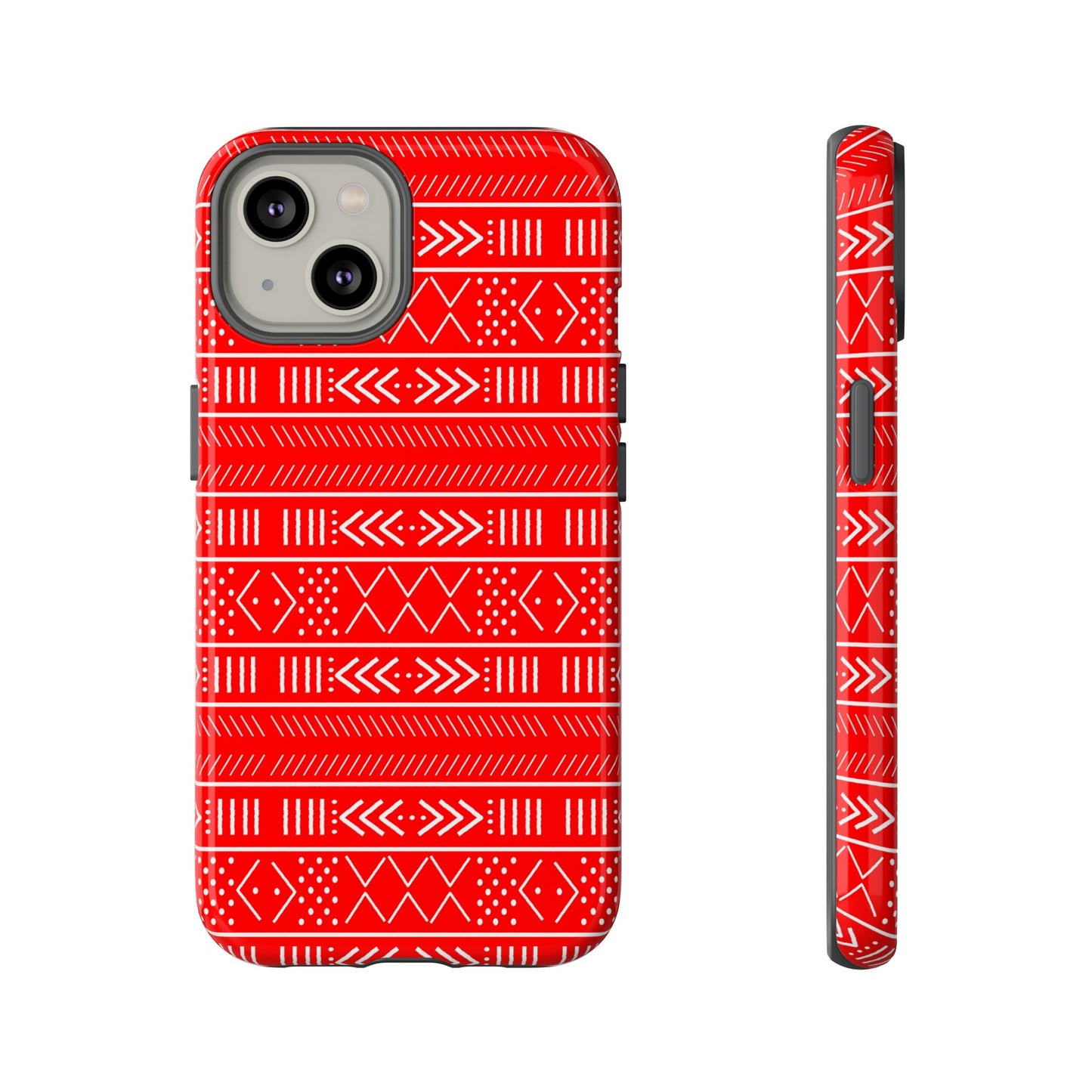Red and White iPhone Tough Cases | Mudcloth iPhone Case | Afrocentric iPhone Case