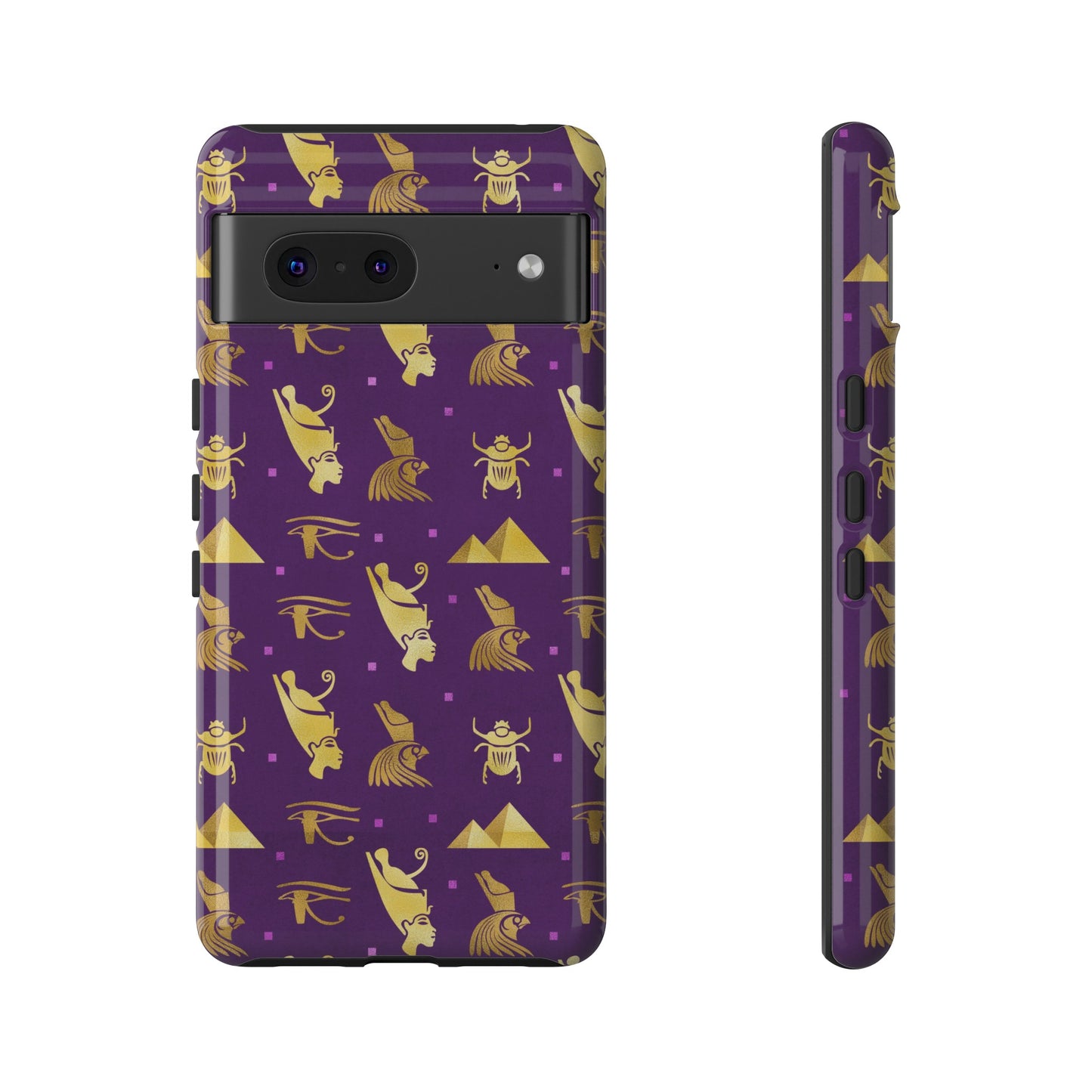 Purple and Gold Egyptian Google Pixel Tough Cases | African Google Pixel Case | Afrocentric Google Pixel Case | Egyptian Phone Case