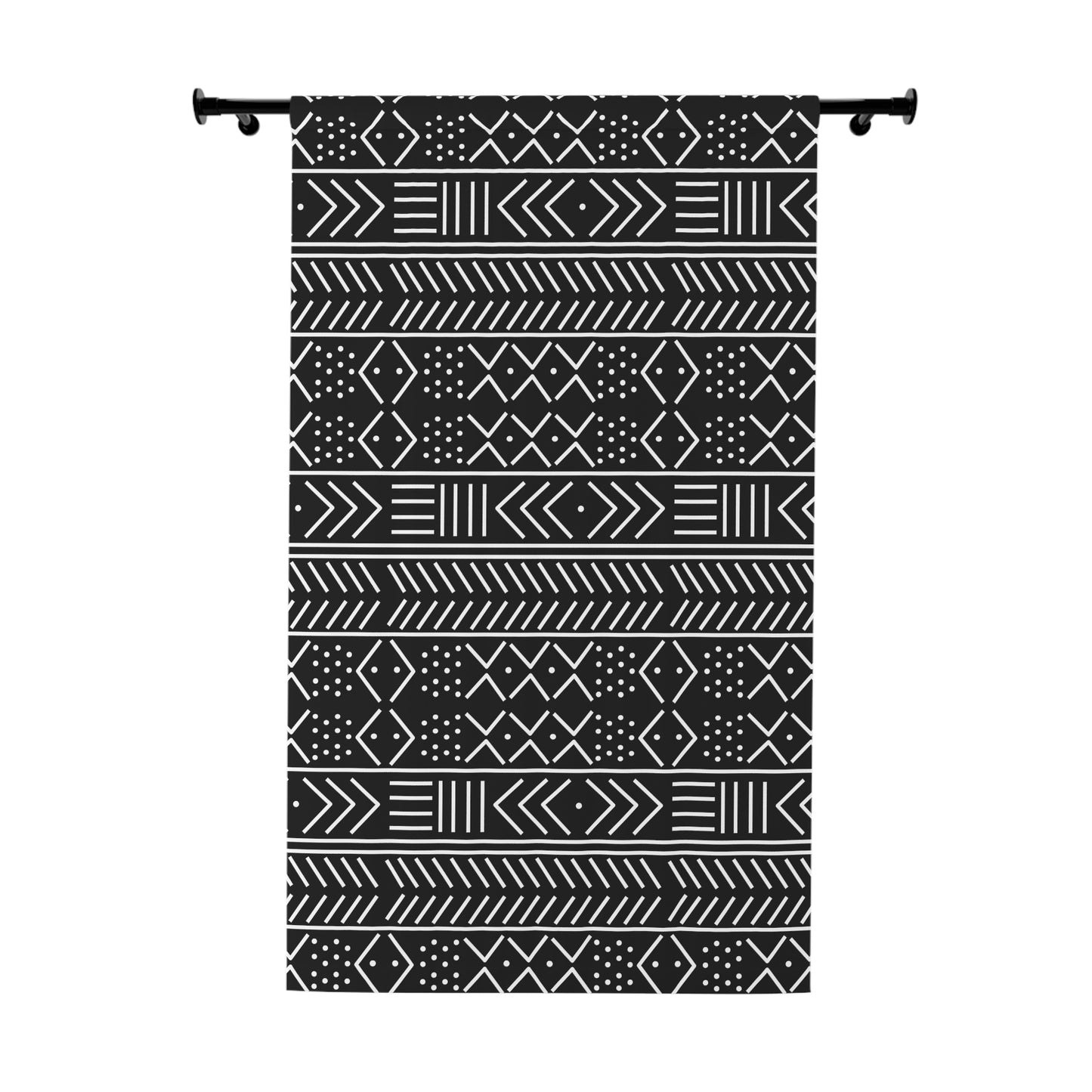 50× 84 Black and WhitebMudcloth Inspired Blackout Window Curtains (1 Piece)