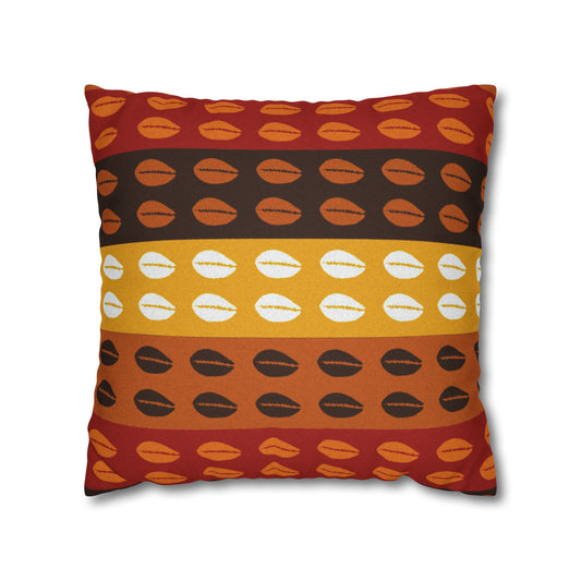 Colorful Cowrie Shell Square Pillow Case | Afrocentric Pillow Case