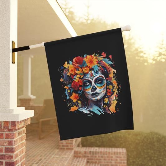 Dia De Muertos Home Flag | House Banner | Black Gifts | Yard Gifts | Yard Flag | Adinkra Banner