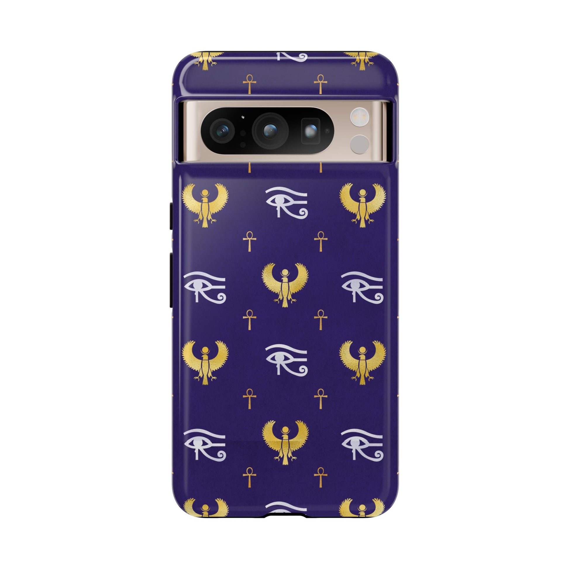 Blue Gold Egyptian Google Pixel Tough Cases | African Google Pixel Case | Afrocentric Google Pixel Case | Egyptian Phone Case