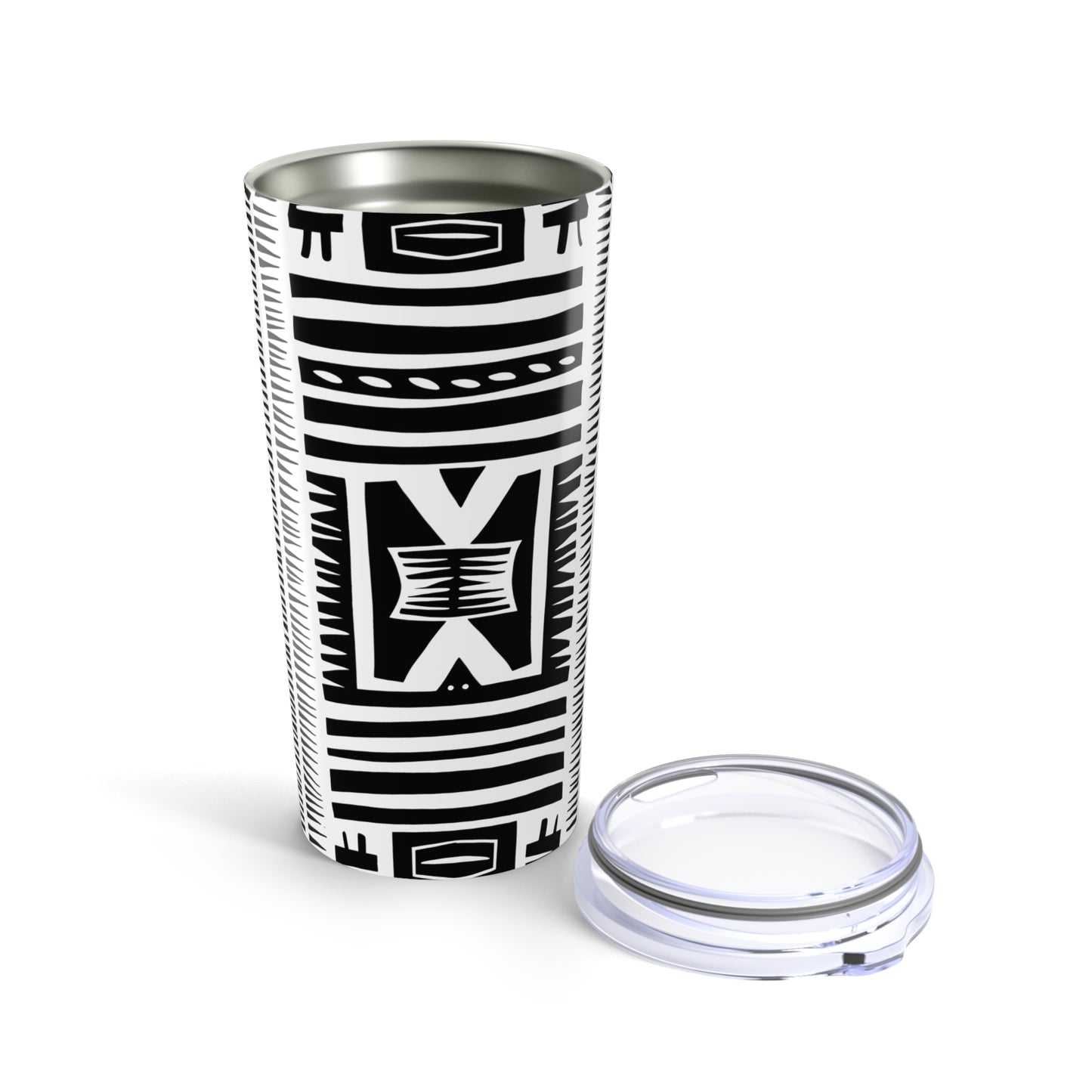 Trendy Black and White 20oz Tumbler - Unique Geometric Drinkware, Perfect for Travel, Gifts, and Home Decor