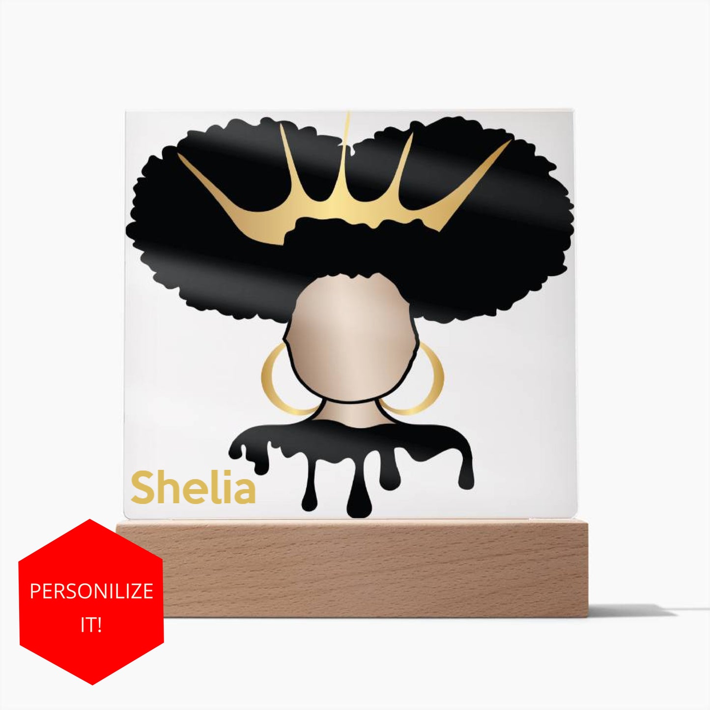 Personalized Afro Diva Plaque
